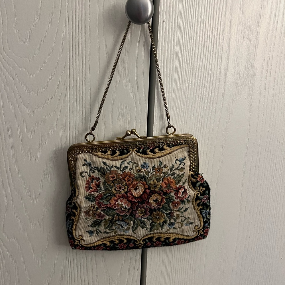 Embroidered clutch